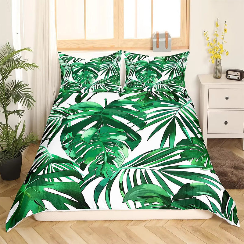 Tropical Palm Leaf Bedding Cover Set