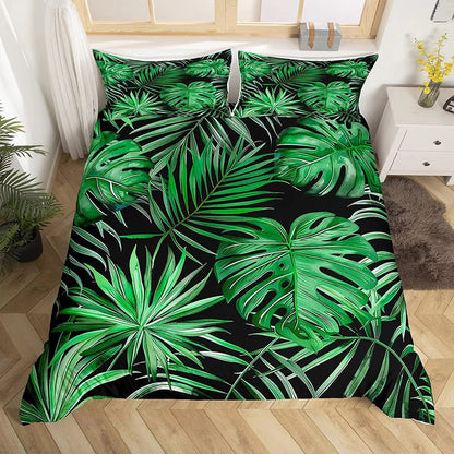 Tropical Palm Leaf Bedding Cover Set