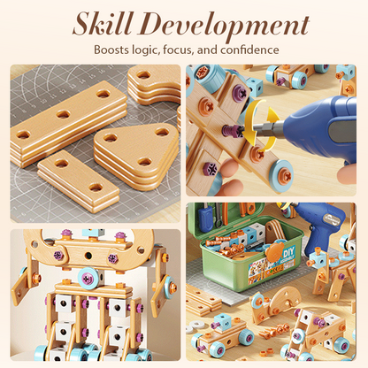 🔧50% OFF NOW! Children's Educational DIY Toy Tool Kit‑Kids STEM Building Blocks Set with Electric Drill, Creative Construction Engineering Toy