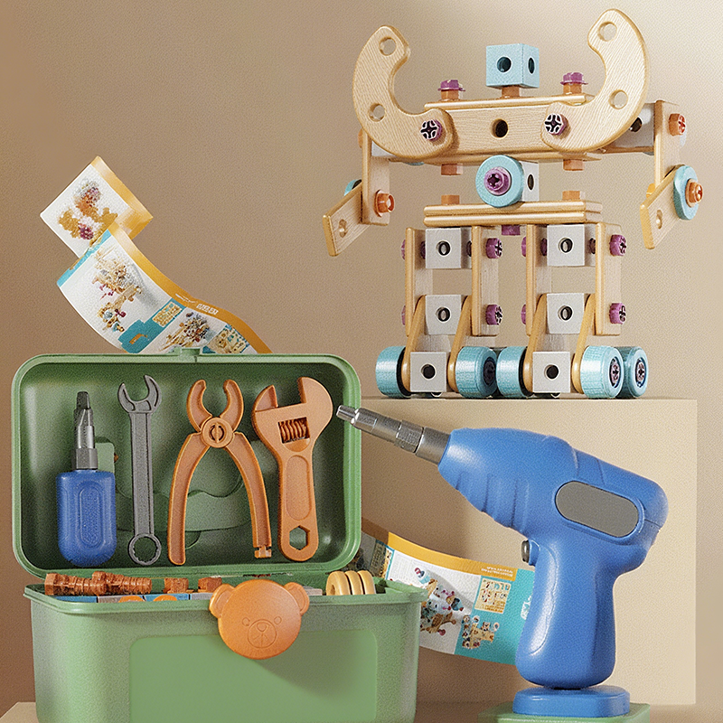 🔧50% OFF NOW! Children's Educational DIY Toy Tool Kit‑Kids STEM Building Blocks Set with Electric Drill, Creative Construction Engineering Toy