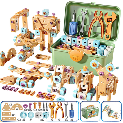 🔧50% OFF NOW! Children's Educational DIY Toy Tool Kit‑Kids STEM Building Blocks Set with Electric Drill, Creative Construction Engineering Toy