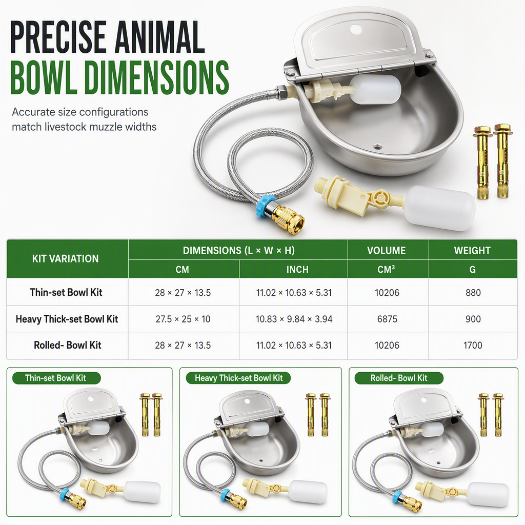 ⏳Time-Limited Special⏰ 🐄 Automatic 304 Stainless Steel Drinking Bowl with Float and Drain Hole for Cattle Horses Sheep and Dogs 🤖