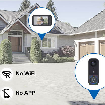📹 Wireless Video Doorbell with 4.3" Screen Monitor – 1080P/2K HD Camera, PIR Motion Detection, Two-Way Audio, Local Storage No Monthly Fee ✨