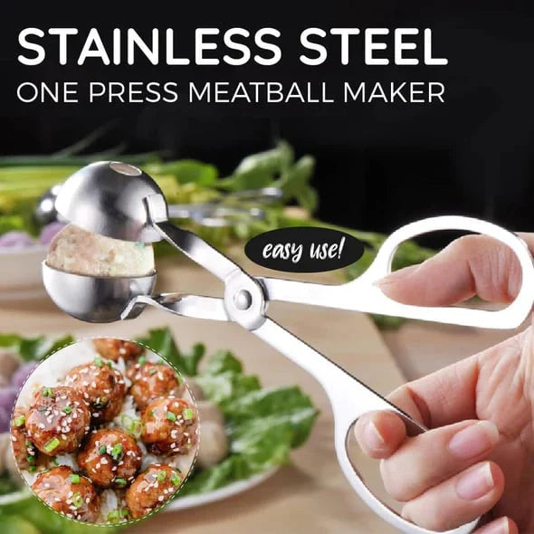 Stainless Steel Meatball Maker – 304 Food-Grade Steel, Non-Stick Smooth Surface & One-Press Design