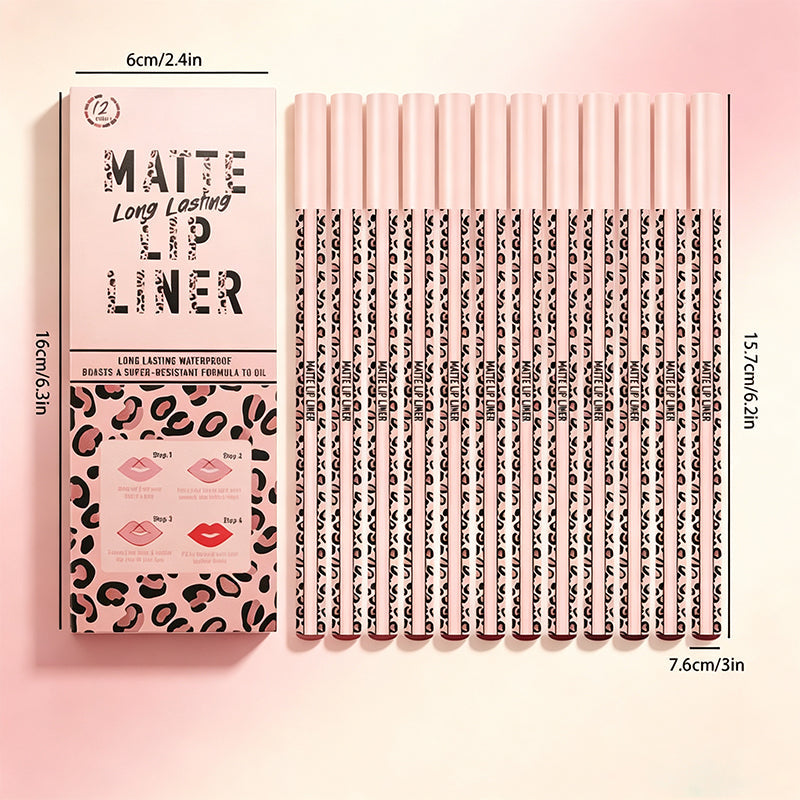 12-Color Matte Lip Liner Set