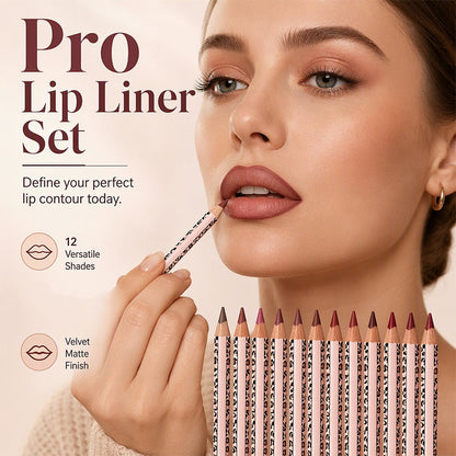 12-Color Matte Lip Liner Set
