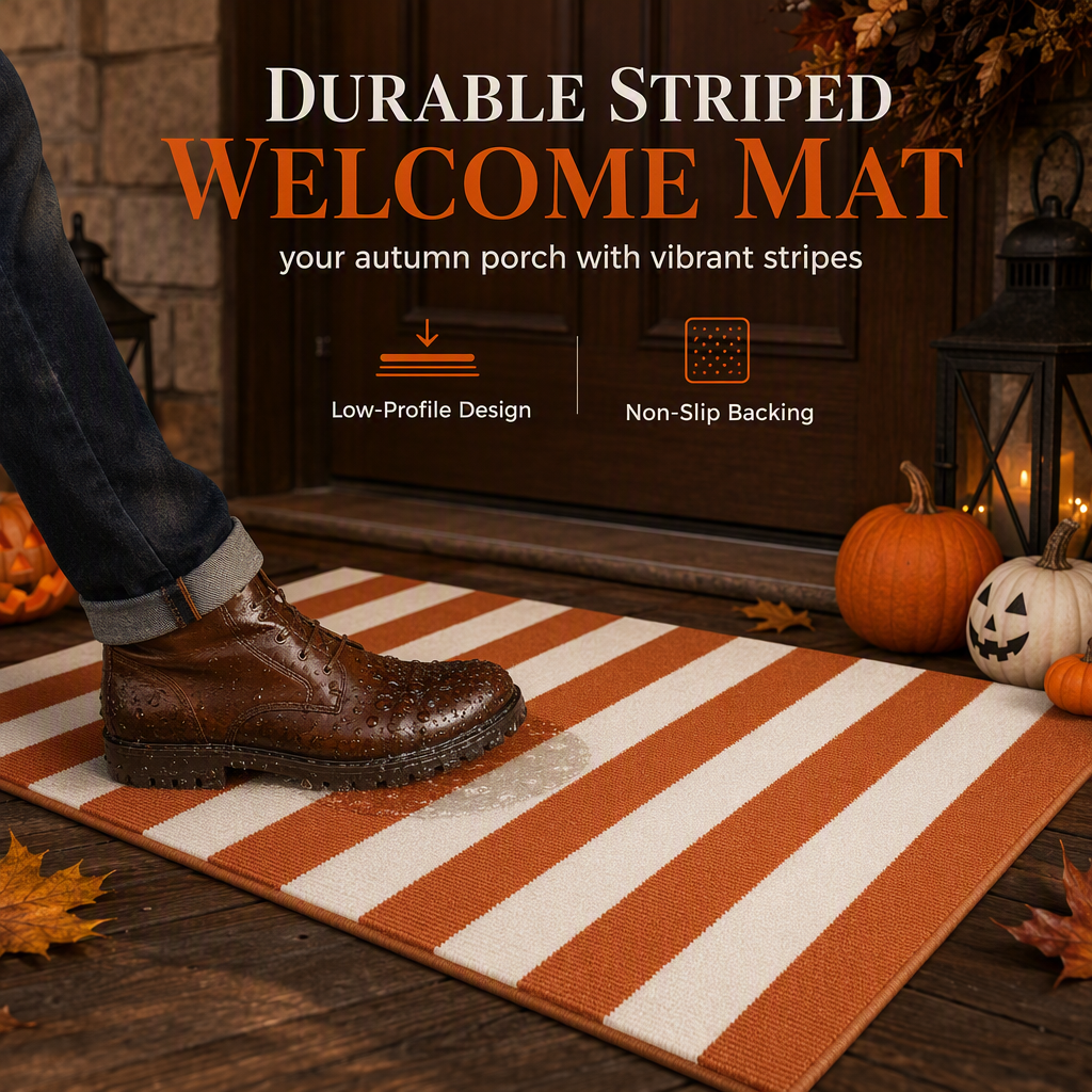 Simple Striped Non-Slip Door Mat