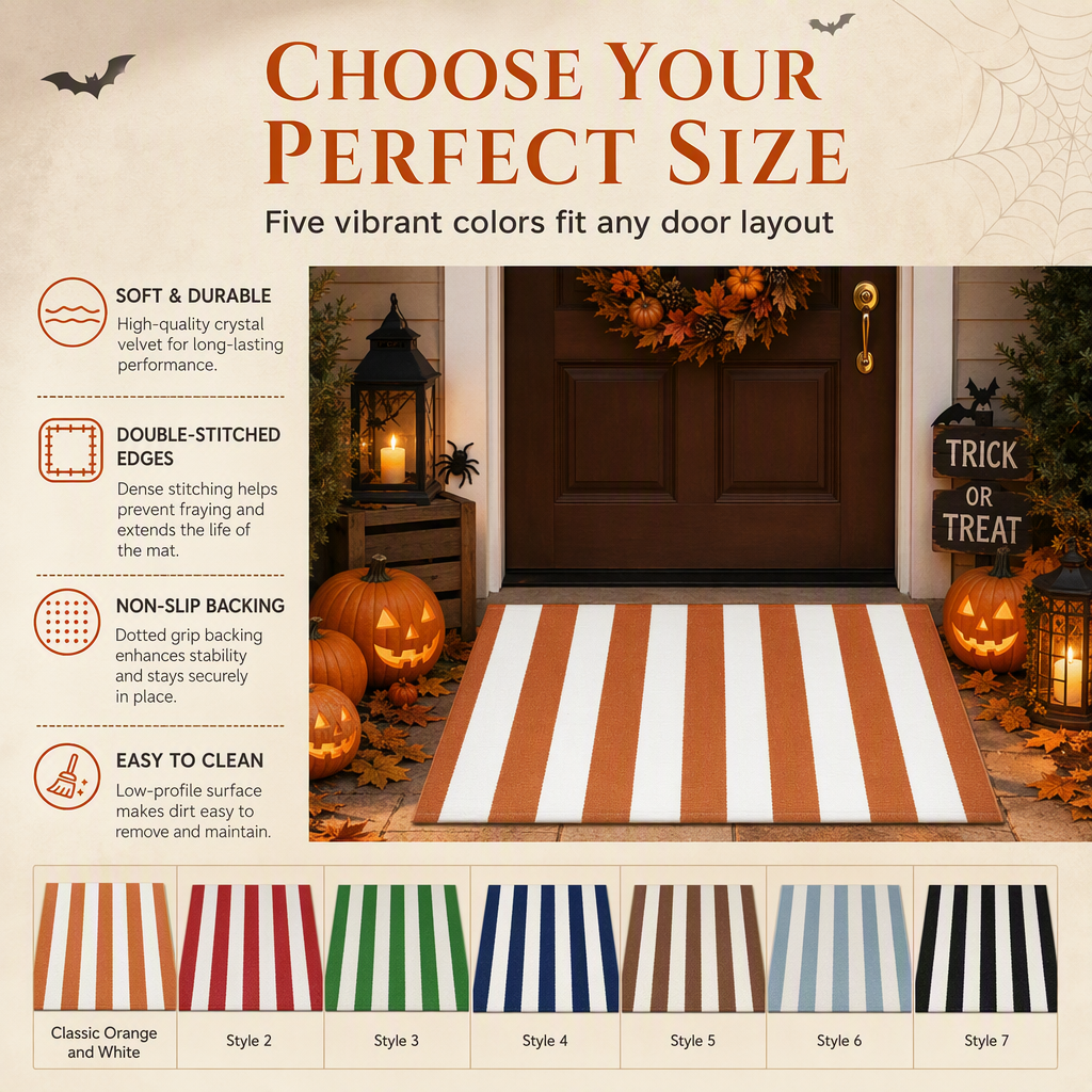 Simple Striped Non-Slip Door Mat