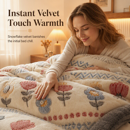 ⏳Limited-time 50% off⏰🛌 Double-Sided Sherpa Fleece Comforter – Thick Warm Winter Quilt, Soft Velvet Feel | Cozy Bedroom Bedding for Ultimate Comfort❄️