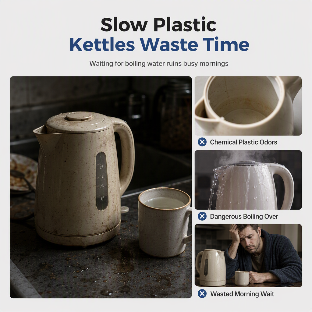☕Glass Electric Kettle – 2L, auto shut‑off & overheat protection ✨