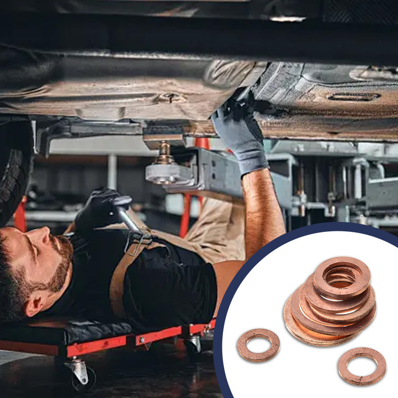 100/200 PCS Copper Flat Washer Assortment Kit