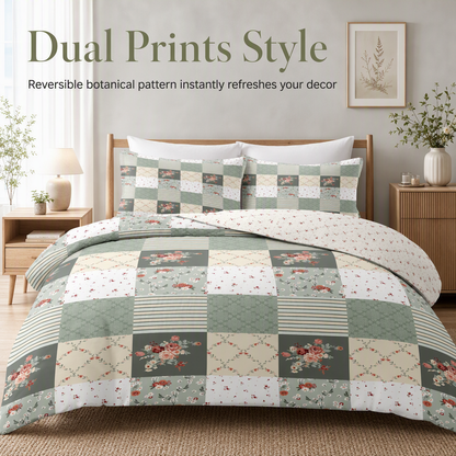 All Season Brushed Floral Bedding Set 2 or 3 Piece Duvet Cover and Pillowcase Set