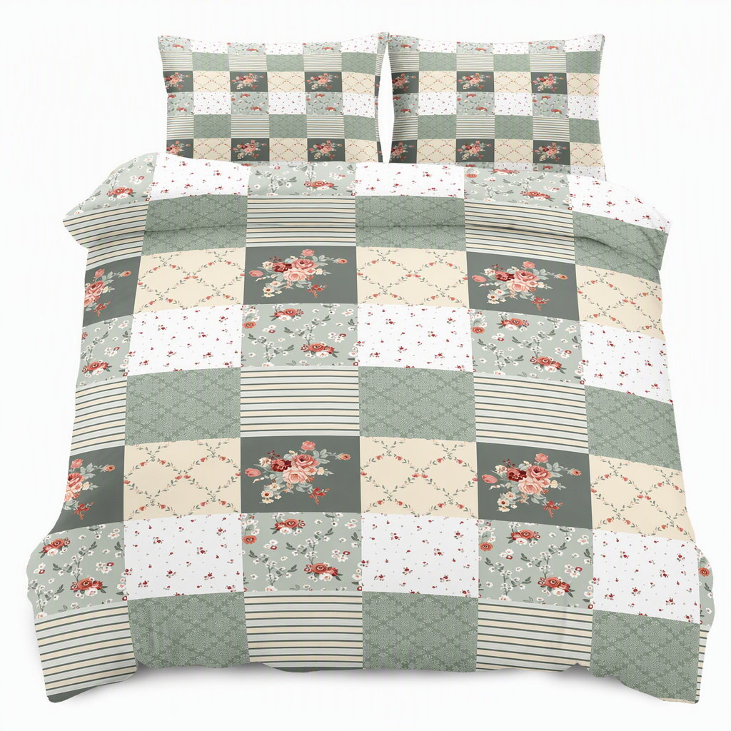 All Season Brushed Floral Bedding Set 2 or 3 Piece Duvet Cover and Pillowcase Set