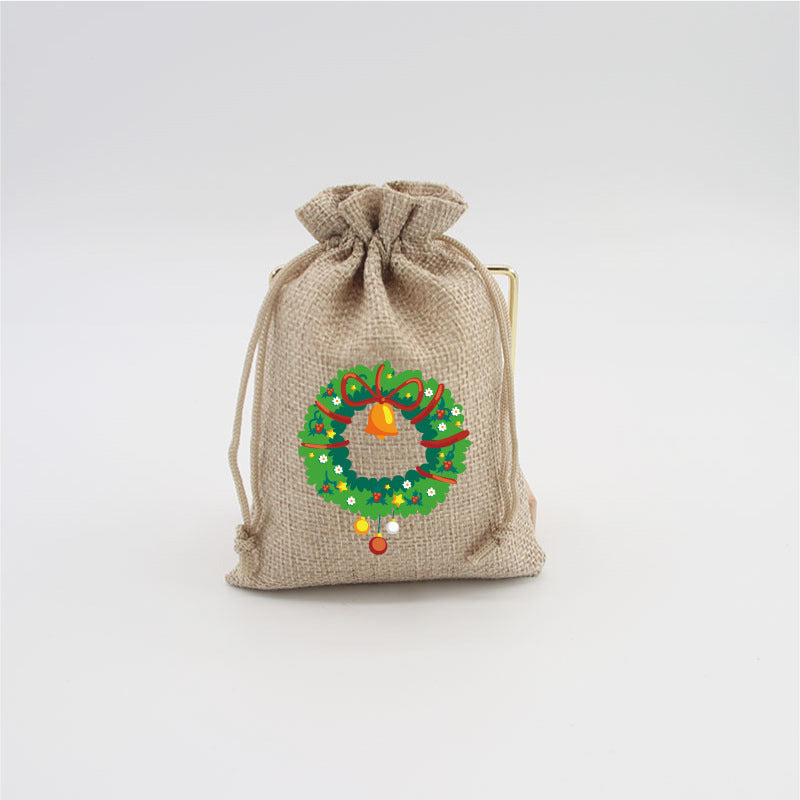 Christmas Burlap Gift Bags with Drawstring