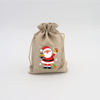 Christmas Burlap Gift Bags with Drawstring