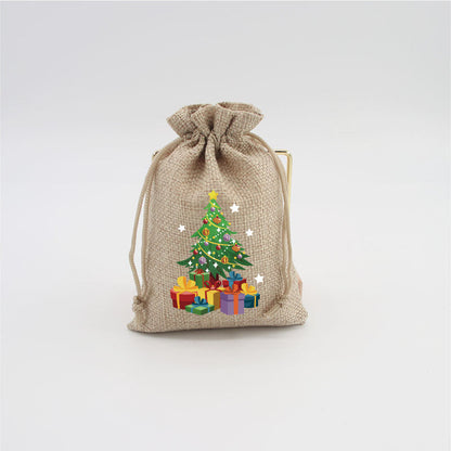 Christmas Burlap Gift Bags with Drawstring