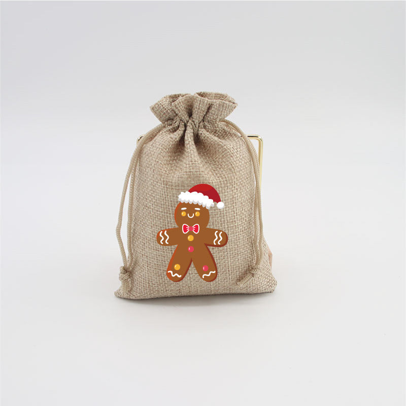 Christmas Burlap Gift Bags with Drawstring