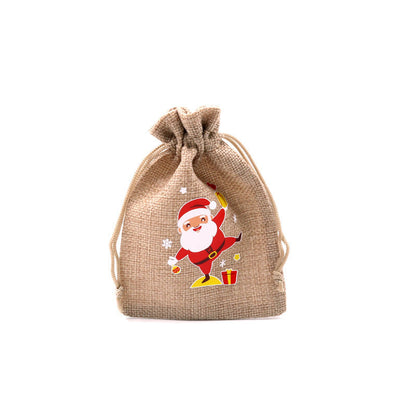 Christmas Burlap Gift Bags with Drawstring