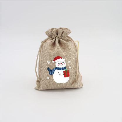 Christmas Burlap Gift Bags with Drawstring