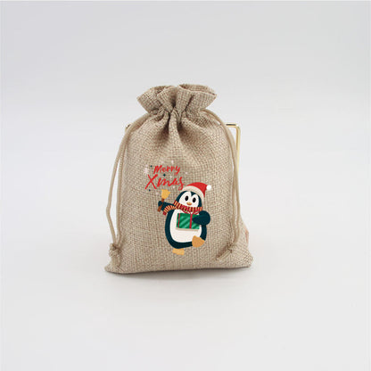 Christmas Burlap Gift Bags with Drawstring