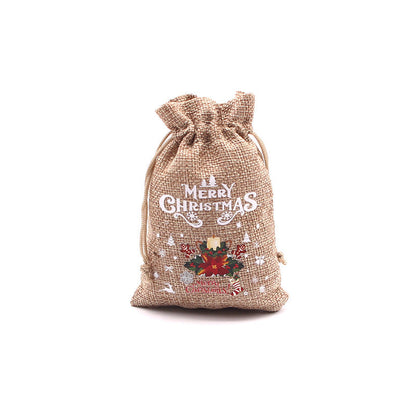 Christmas Burlap Gift Bags with Drawstring