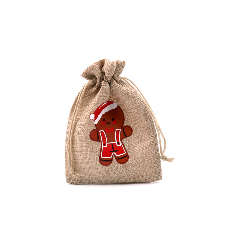 Christmas Burlap Gift Bags with Drawstring