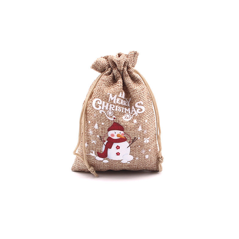 Christmas Burlap Gift Bags with Drawstring