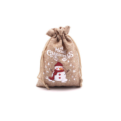 Christmas Burlap Gift Bags with Drawstring
