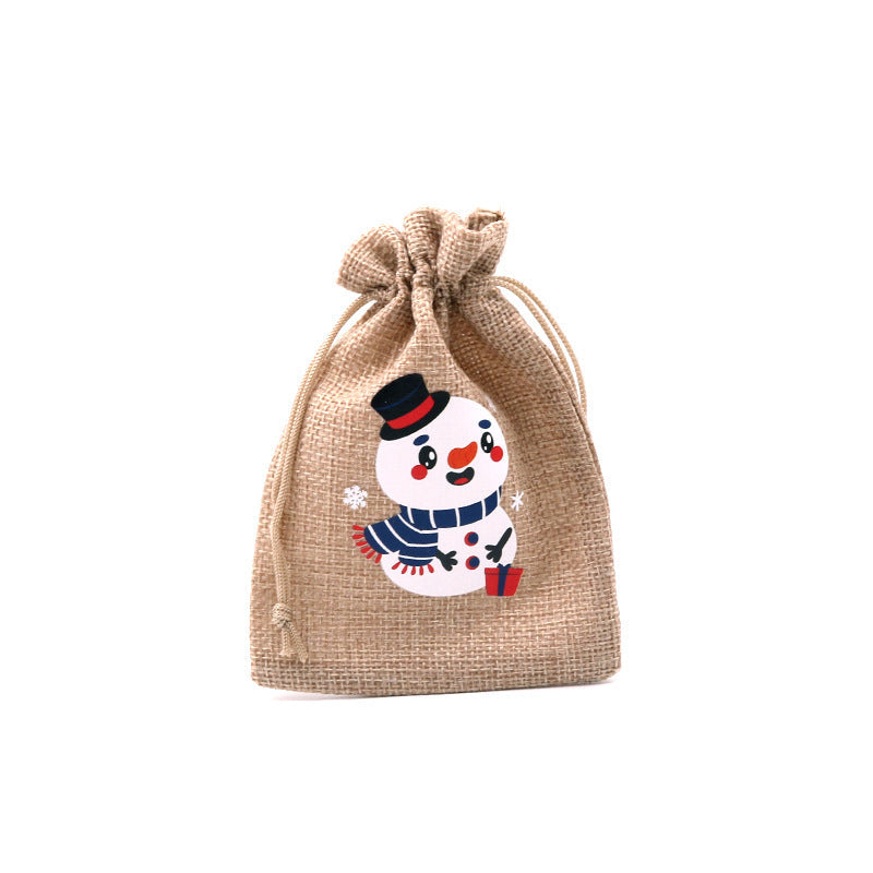 Christmas Burlap Gift Bags with Drawstring