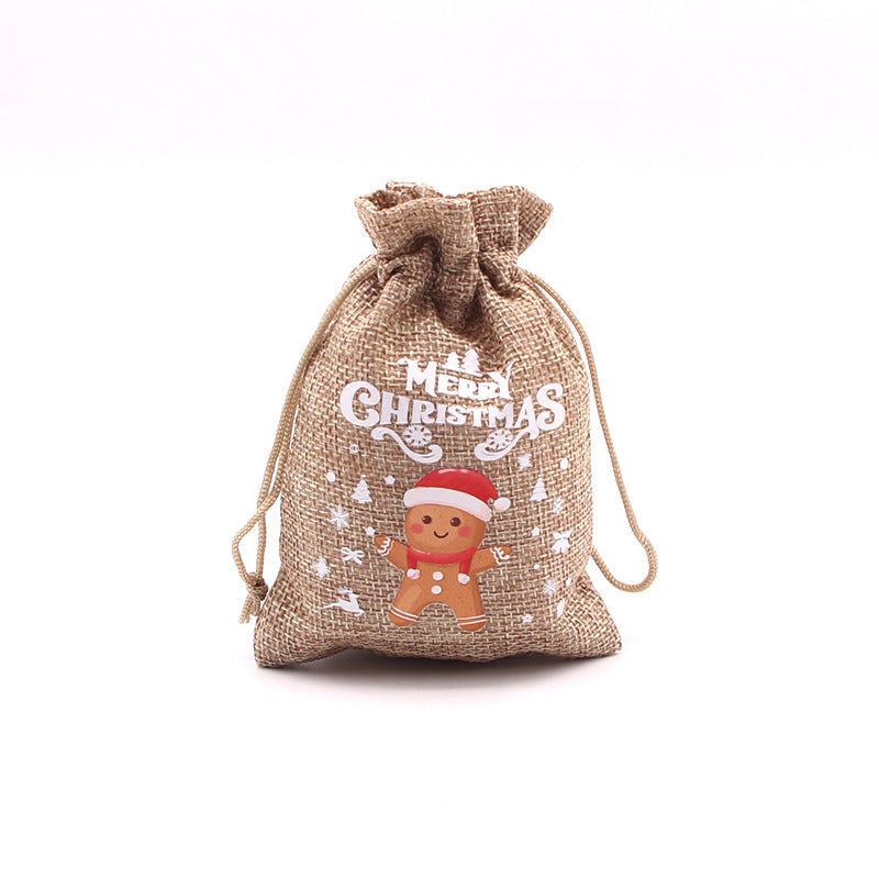 Christmas Burlap Gift Bags with Drawstring