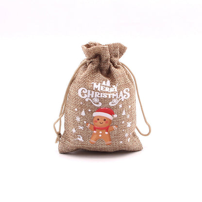 Christmas Burlap Gift Bags with Drawstring