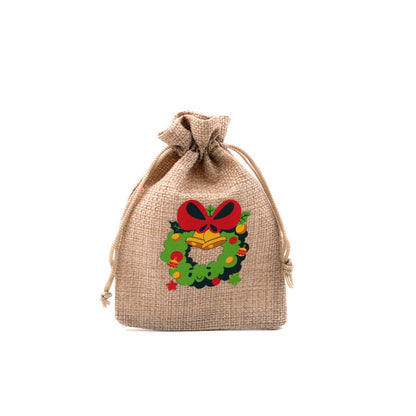 Christmas Burlap Gift Bags with Drawstring