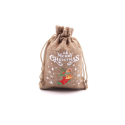 Christmas Burlap Gift Bags with Drawstring