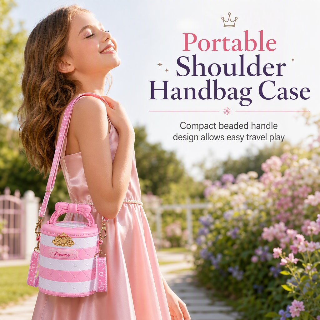 ✨ Washable Princess Makeup Set – Non‑irritating, trays & portable case 🎀
