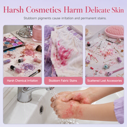 ✨ Washable Princess Makeup Set – Non‑irritating, trays & portable case 🎀