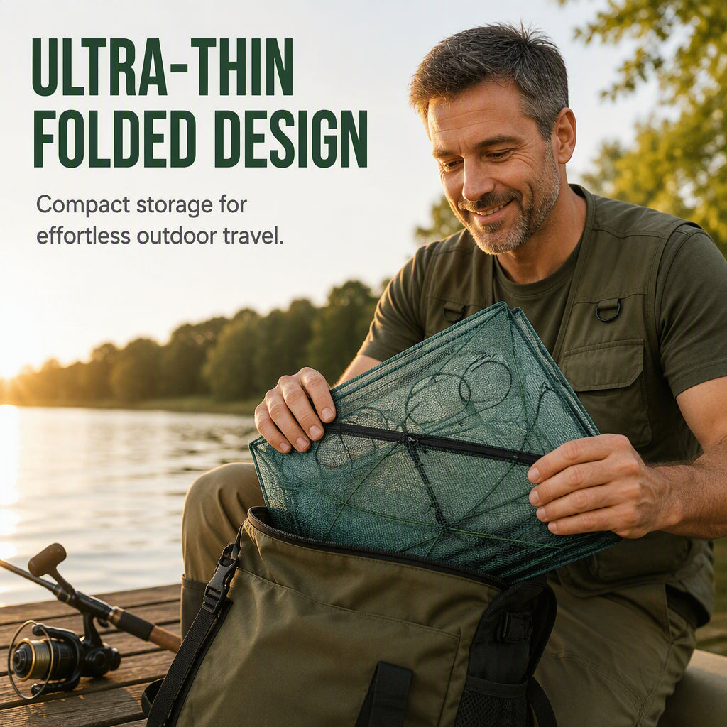 🎣Collapsible Fishing Trap Net with Multi Entrances