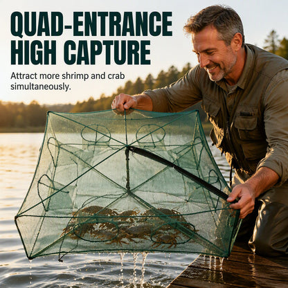 🎣Collapsible Fishing Trap Net with Multi Entrances