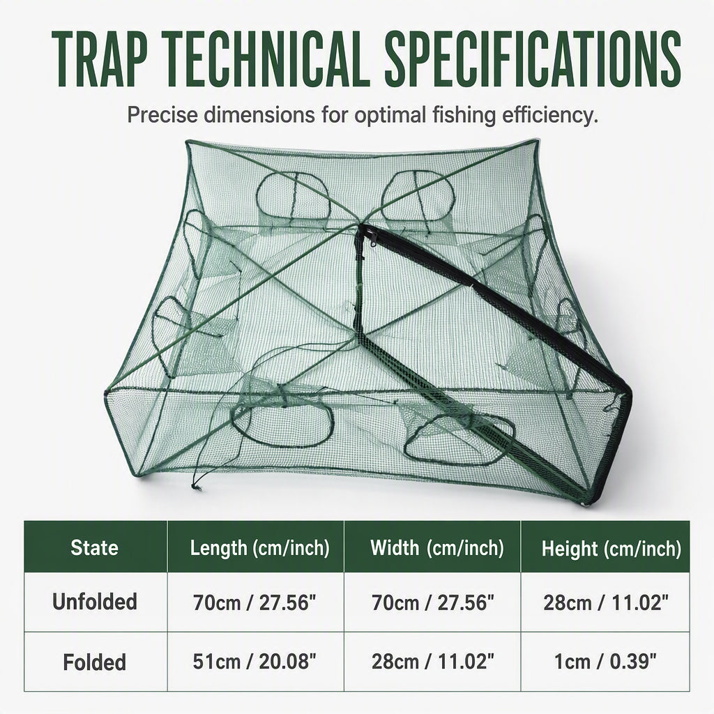 🎣Collapsible Fishing Trap Net with Multi Entrances