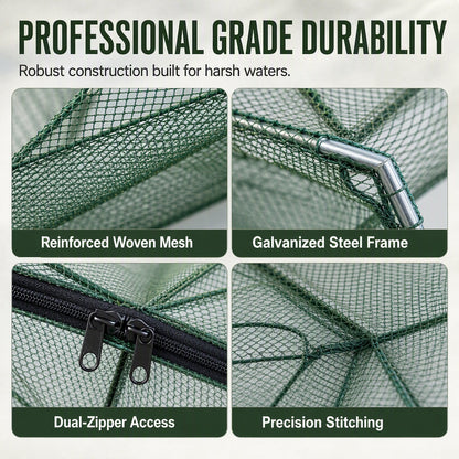 🎣Collapsible Fishing Trap Net with Multi Entrances