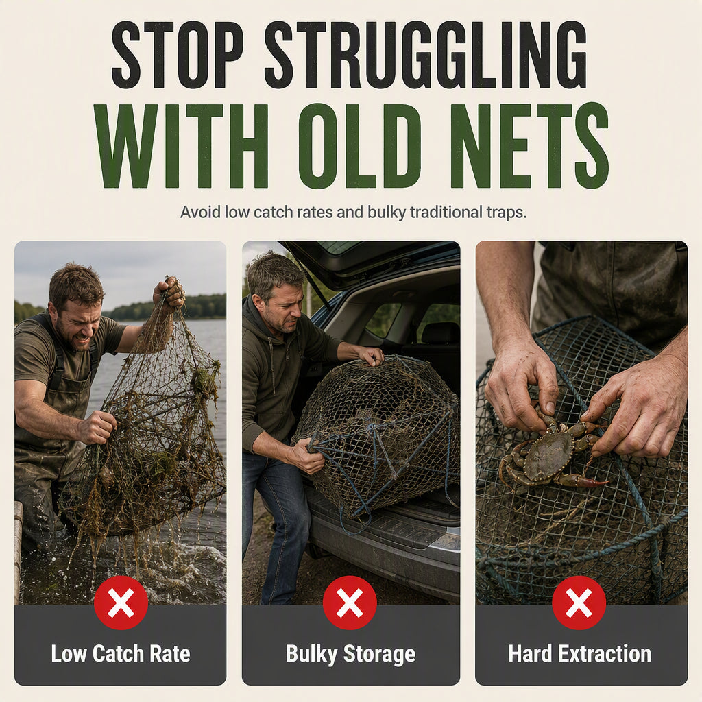 🎣Collapsible Fishing Trap Net with Multi Entrances