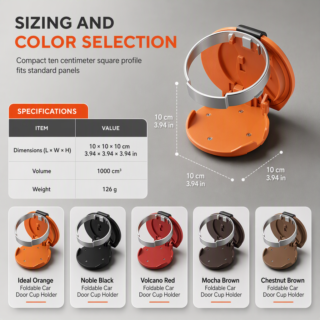 Foldable Car Door Cup Holder