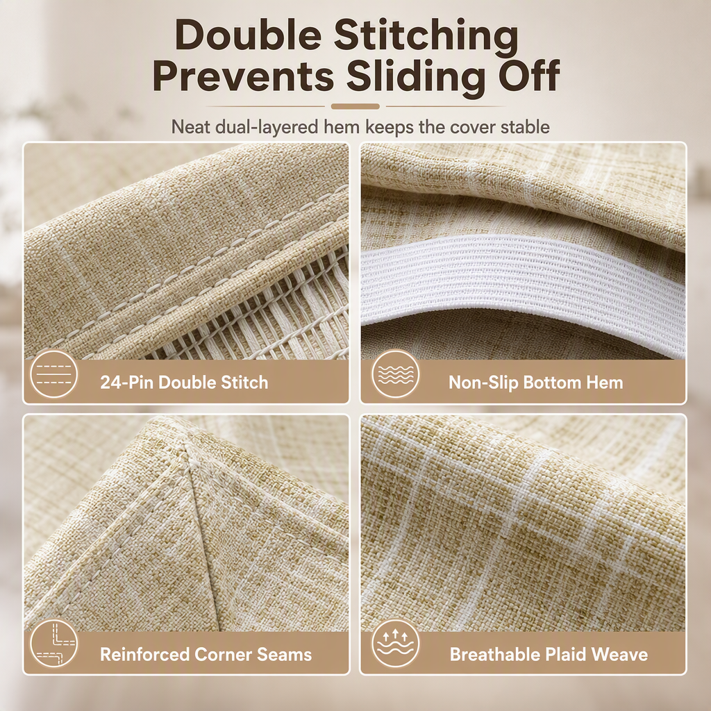 🪑 LIMITED-TIME 50% OFF! ✨ Universal Stretch Plaid Chair Cover – Protective, Easy Fit 🧺