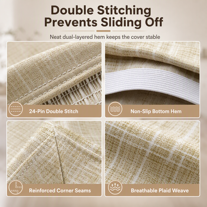 🪑 LIMITED-TIME 50% OFF! ✨ Universal Stretch Plaid Chair Cover – Protective, Easy Fit 🧺