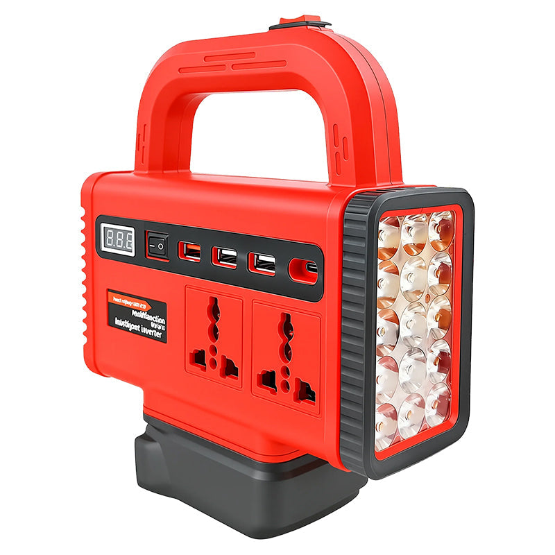 Portable Power Inverter with LED Work Light