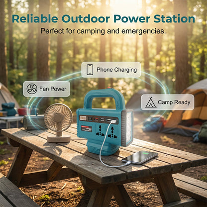 Portable Power Inverter with LED Work Light
