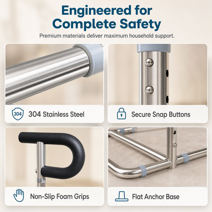 Sofa Stand Assist Rail for Elderly Stainless Steel Sit to Stand Support Frame Grab Bar Mobility Aid