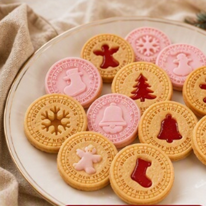 Festive Christmas Cookie Mold Set