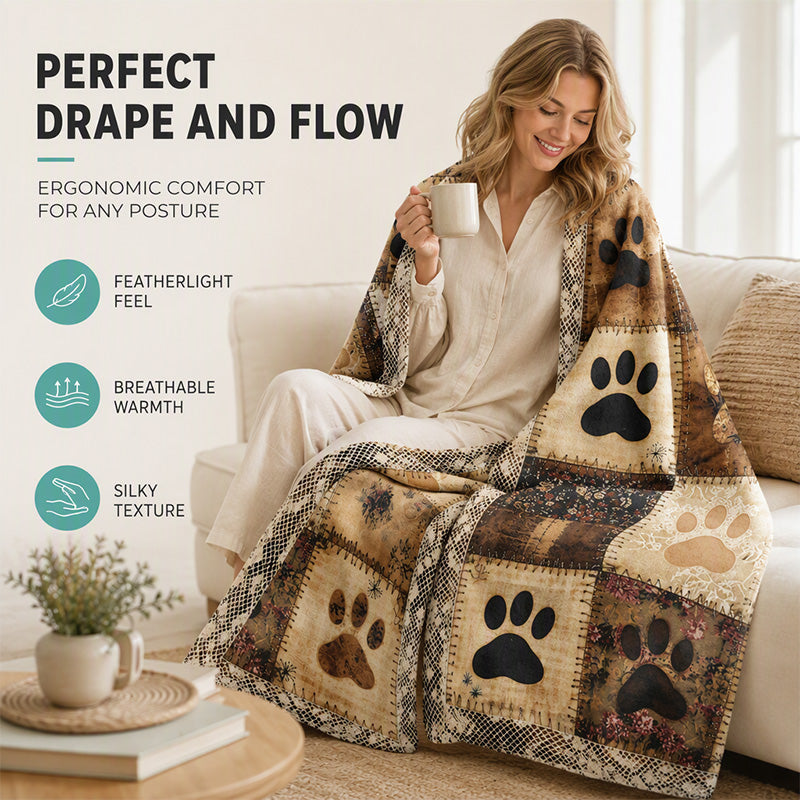 Cute Paw Print Soft Flannel Blanket