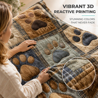 Cute Paw Print Soft Flannel Blanket