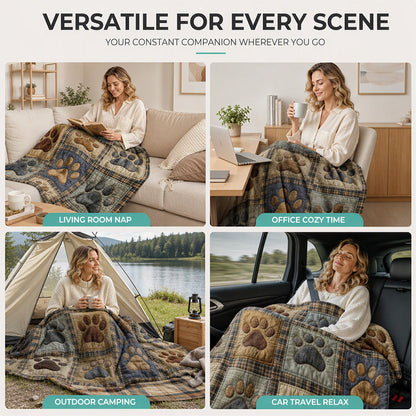 Cute Paw Print Soft Flannel Blanket